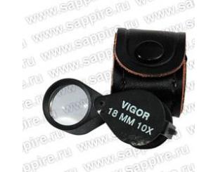Лупа  10-х  18мм  TRIPLET BLACK VIGOR  29.666